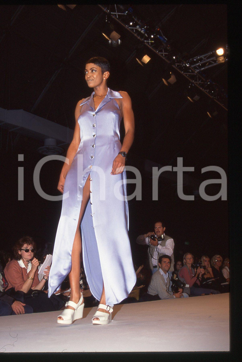 Fotografia d epoca originale 35mm vintage slide 1996 Pallavolista PRIKEBA PHIPPS sfila per Chiara Boni 2 1