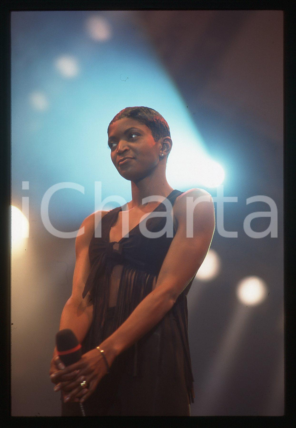 Fotografia d epoca originale 35mm vintage slide 1995ca Pallavolista PRIKEBA PHIPPS ad un evento 2 1