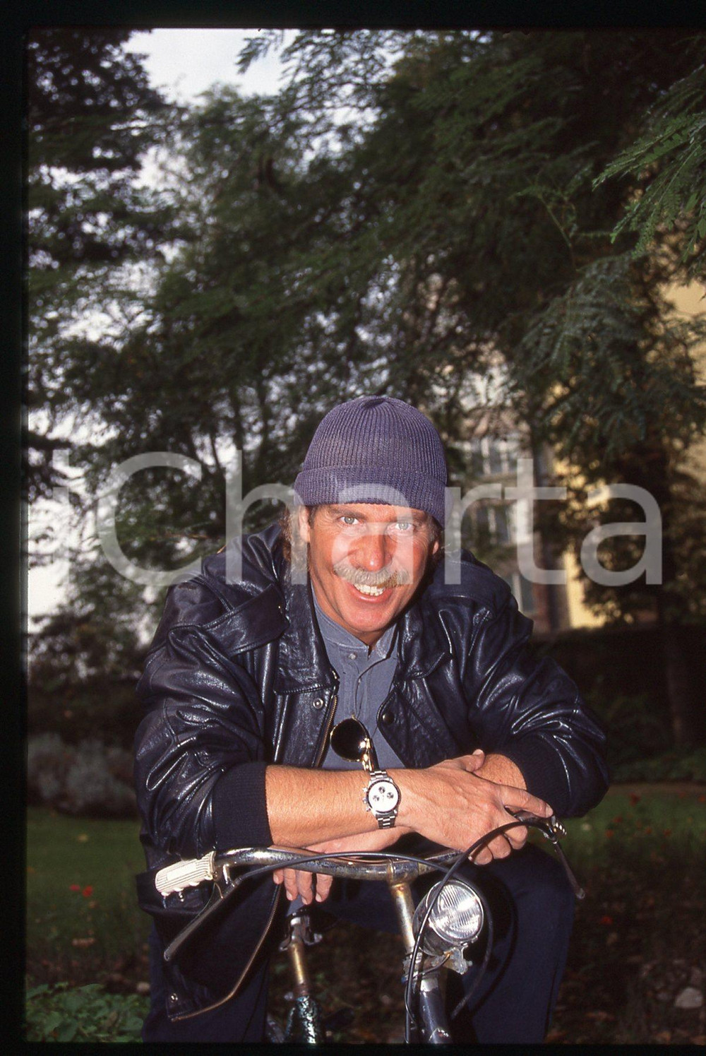 35mm vintage slide*1995ca ALBERTO CASTAGNA ritratto con bicicletta (4)