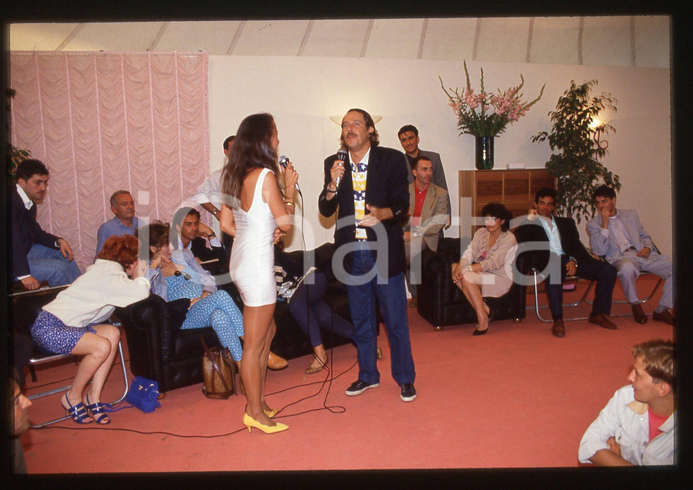 35mm vintage slide* 1992 ALBERTO CASTAGNA con l'attrice GIULIA FOSSA' 