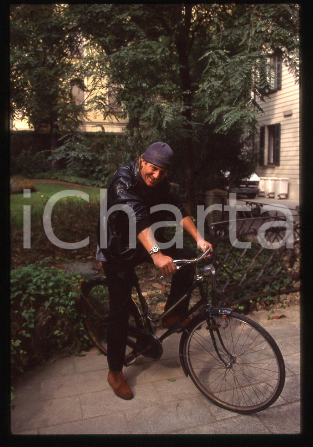 35mm vintage slide*1995ca ALBERTO CASTAGNA ritratto con bicicletta (9)