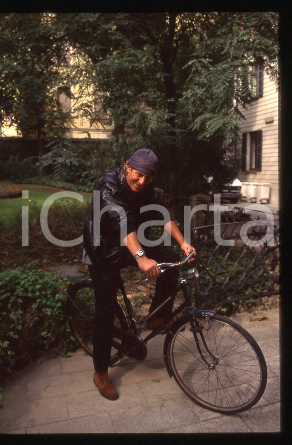 35mm vintage slide*1995ca ALBERTO CASTAGNA ritratto con bicicletta (10)