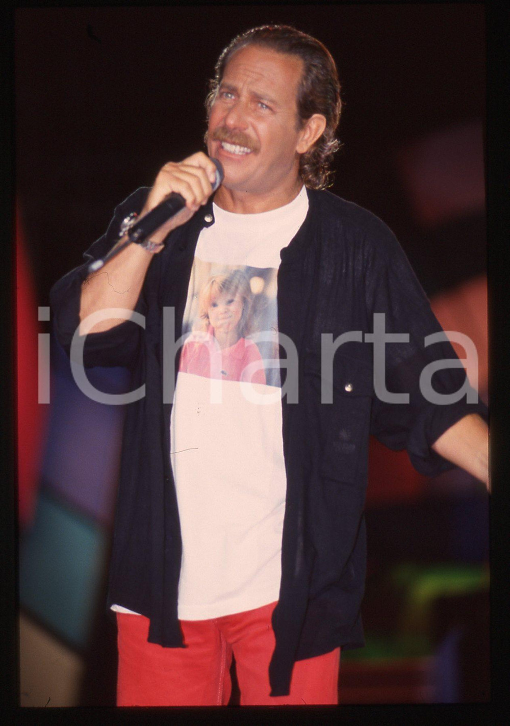 35mm vintage slide* 1995 Riccione ALBERTO CASTAGNA sul palcoscenico (6)