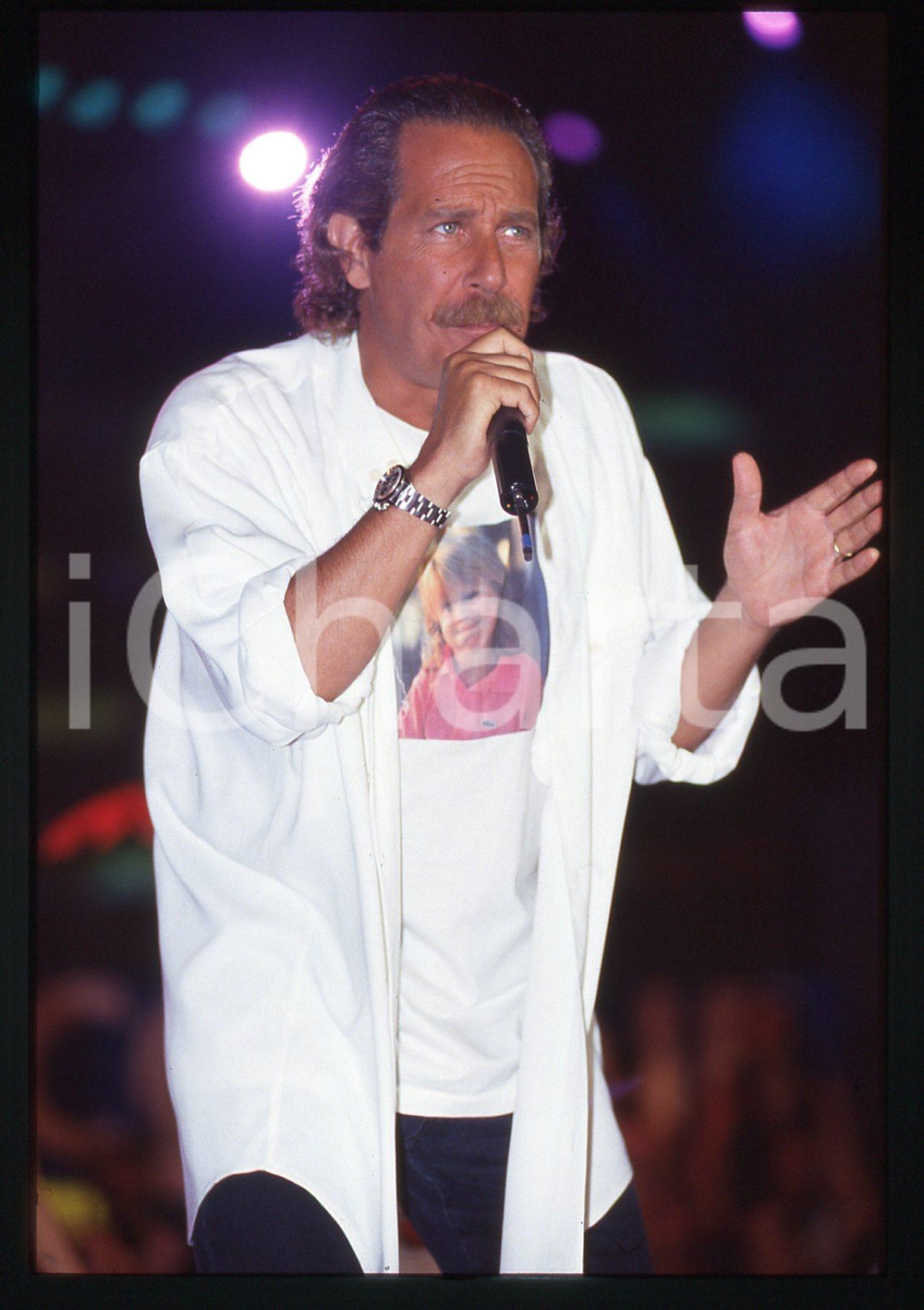 35mm vintage slide* 1995 Riccione ALBERTO CASTAGNA sul palcoscenico (7)