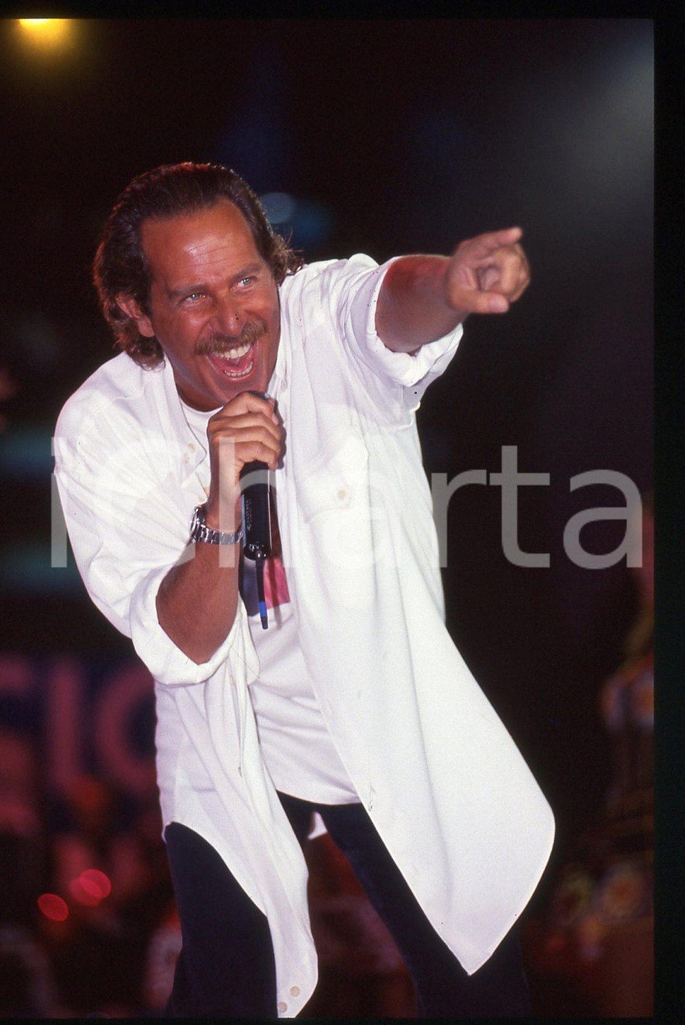 35mm vintage slide* 1995 Riccione ALBERTO CASTAGNA sul palcoscenico (9)
