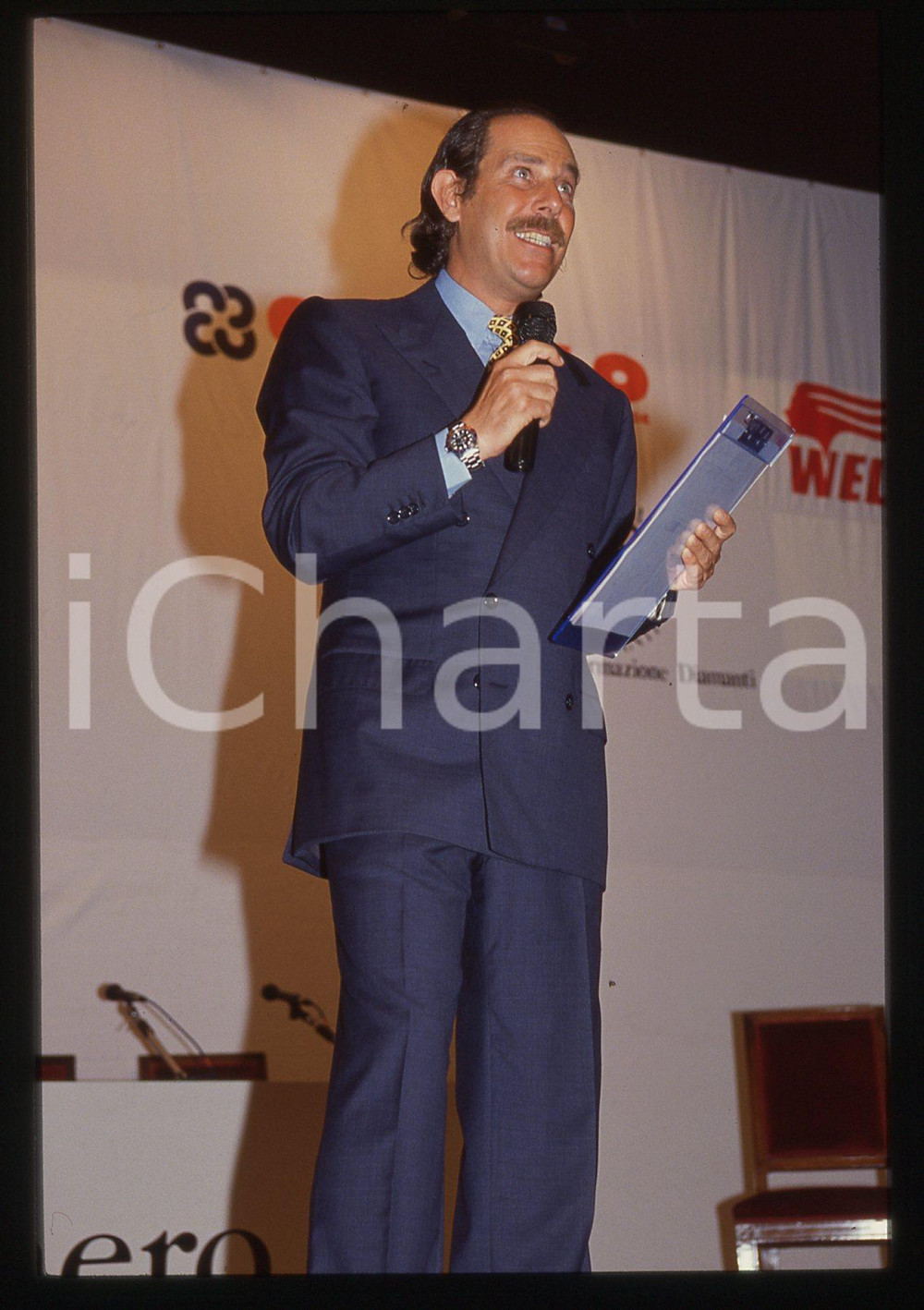 35mm vintage slide* 1992 Milano ALBERTO CASTAGNA ad evento Cariplo Wella