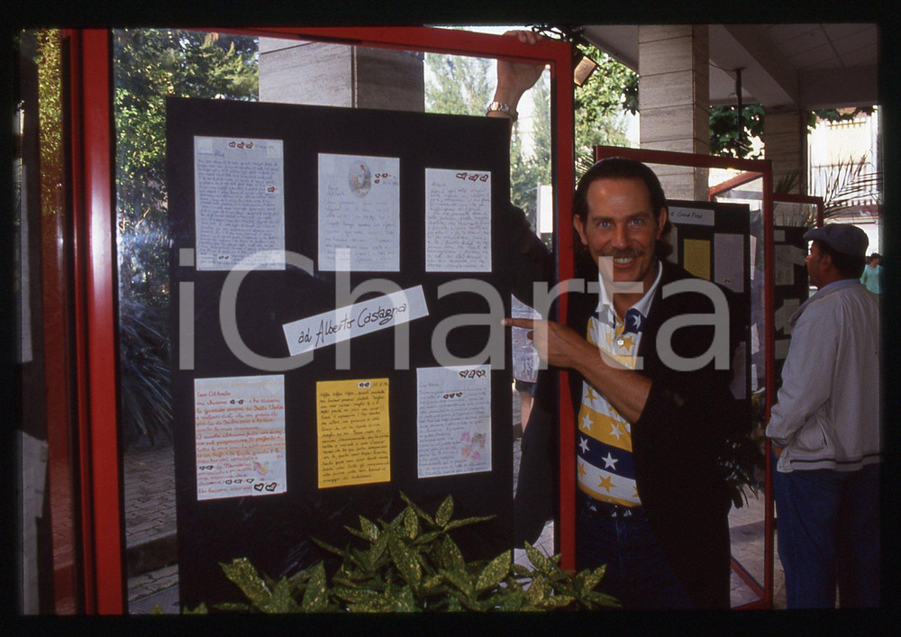 35mm vintage slide* 1992 ALBERTO CASTAGNA con lettere fans Fatti Vostri (3)