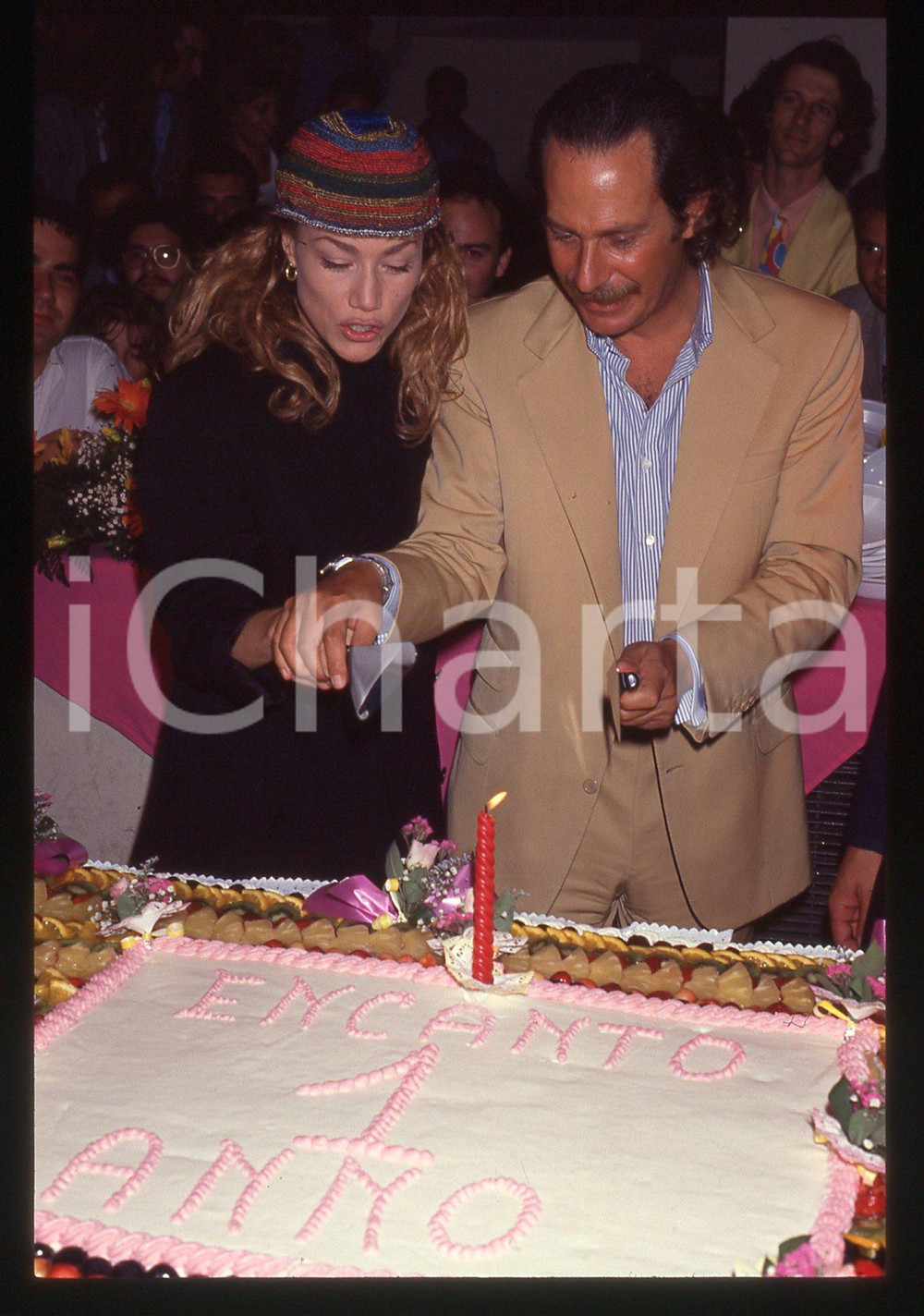 35mm vintage slide* 1995ca ALBERTO CASTAGNA con l'attrice NANCY BRILLI