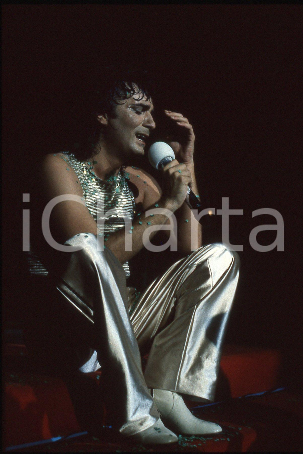 Fotografia d epoca originale 35mm vintage slide 1986 Zero Tour RENATO ZERO durante un concerto 67 1