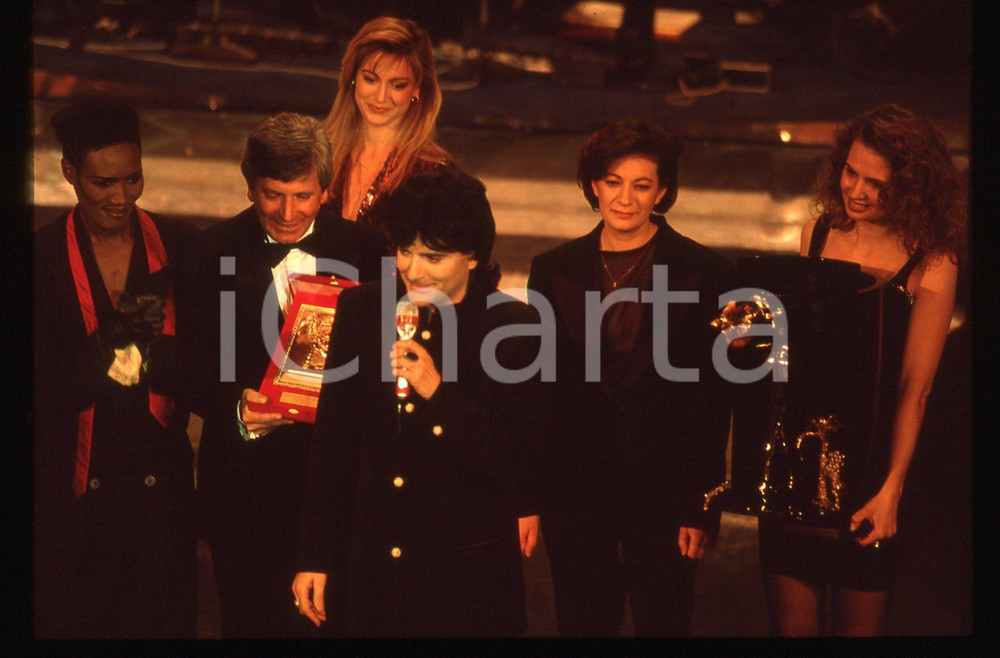 35mm vintage slide*1991 Sanremo RENATO ZERO, GRACE JONES, MARIELLA NAVA 