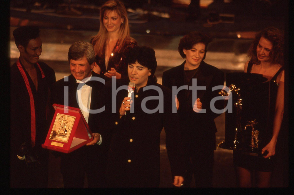 35mm vintage slide*1991 Sanremo RENATO ZERO, GRACE JONES, MARIELLA NAVA (3)