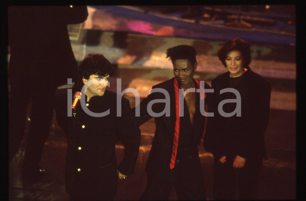 35mm vintage slide*1991 Sanremo RENATO ZERO, GRACE JONES, MARIELLA NAVA (4)