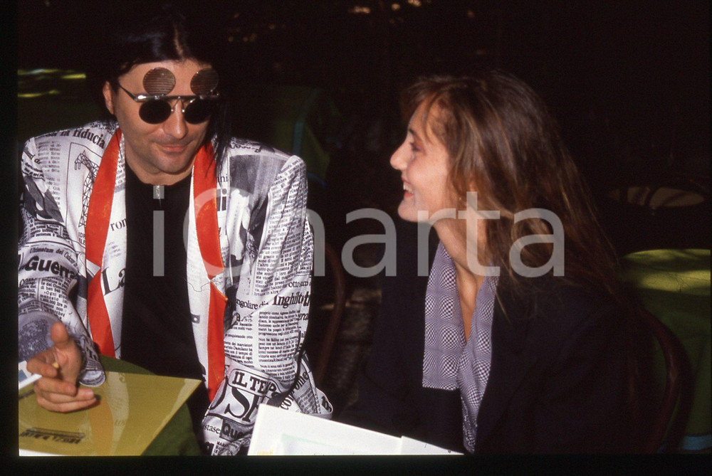 35mm vintage slide*1990ca La Versiliana RENATO ZERO dialoga con fan