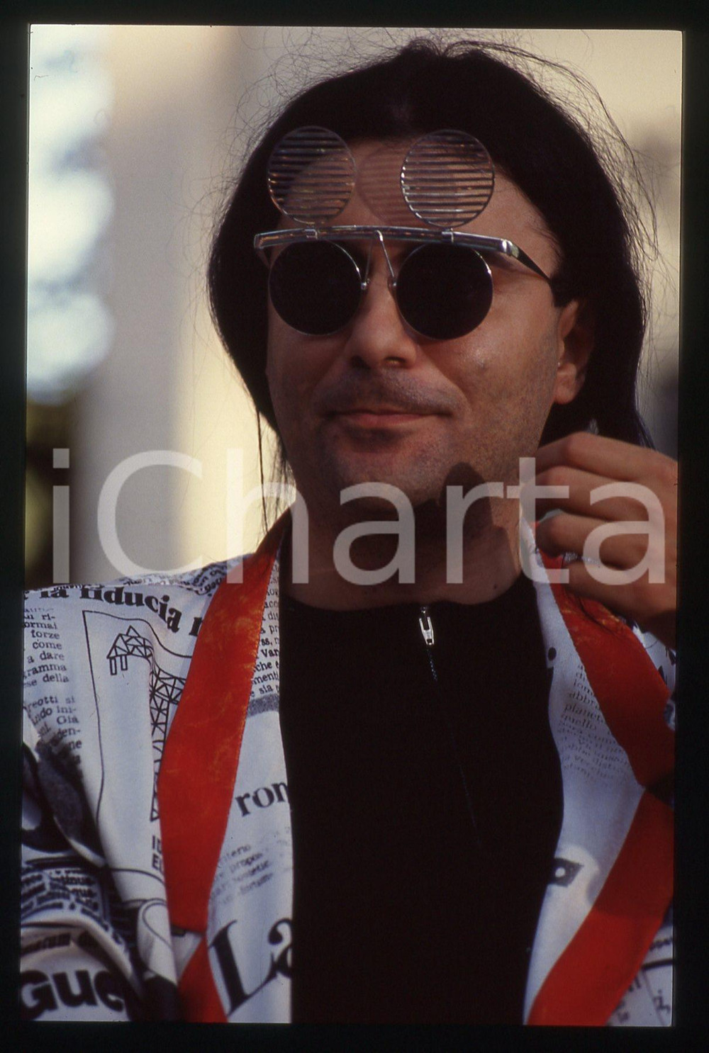 35mm vintage slide*1990ca La Versiliana RENATO ZERO ritratto al Festival (7)