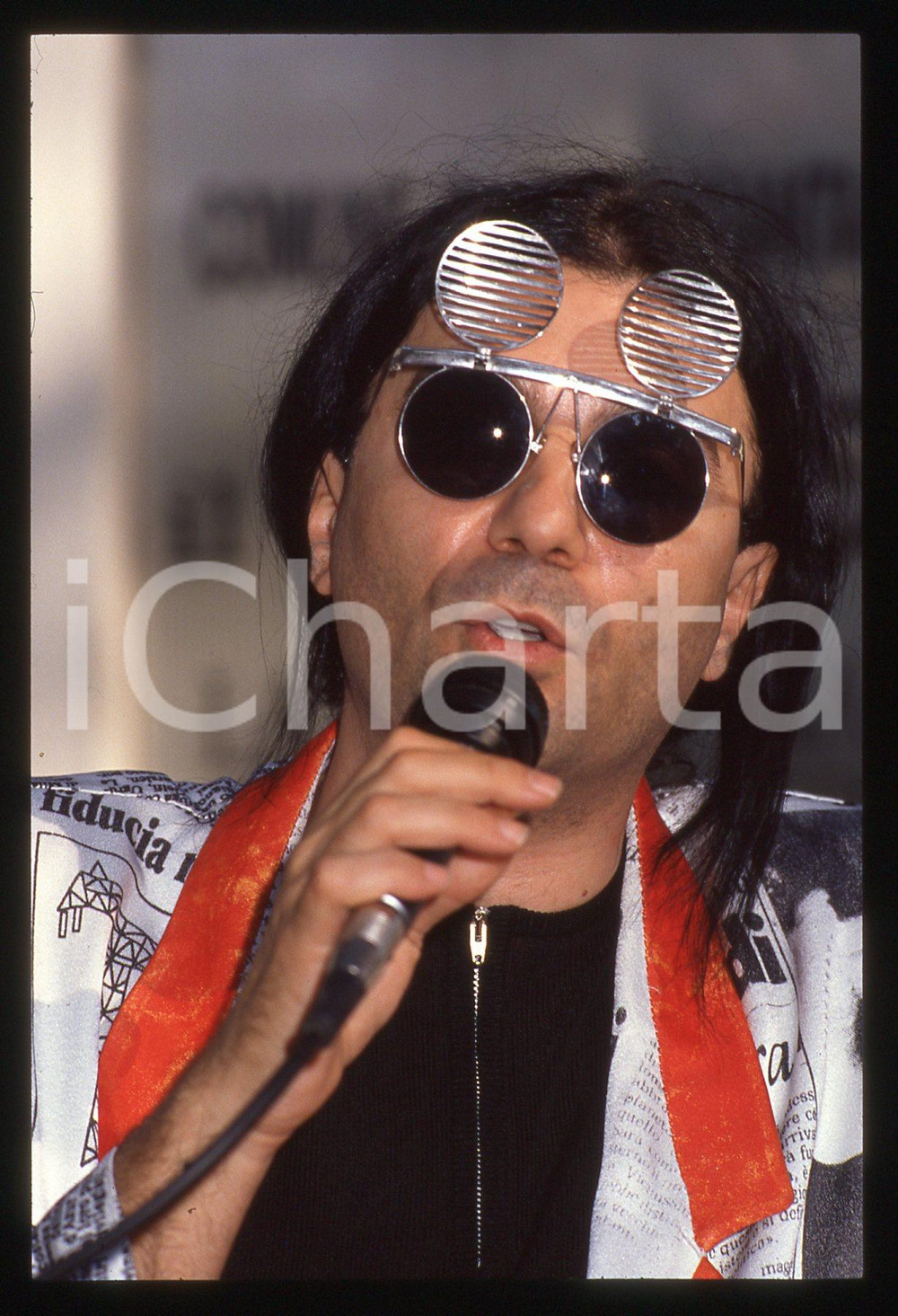 35mm vintage slide* 1990ca Festival La Versiliana RENATO ZERO al microfono 