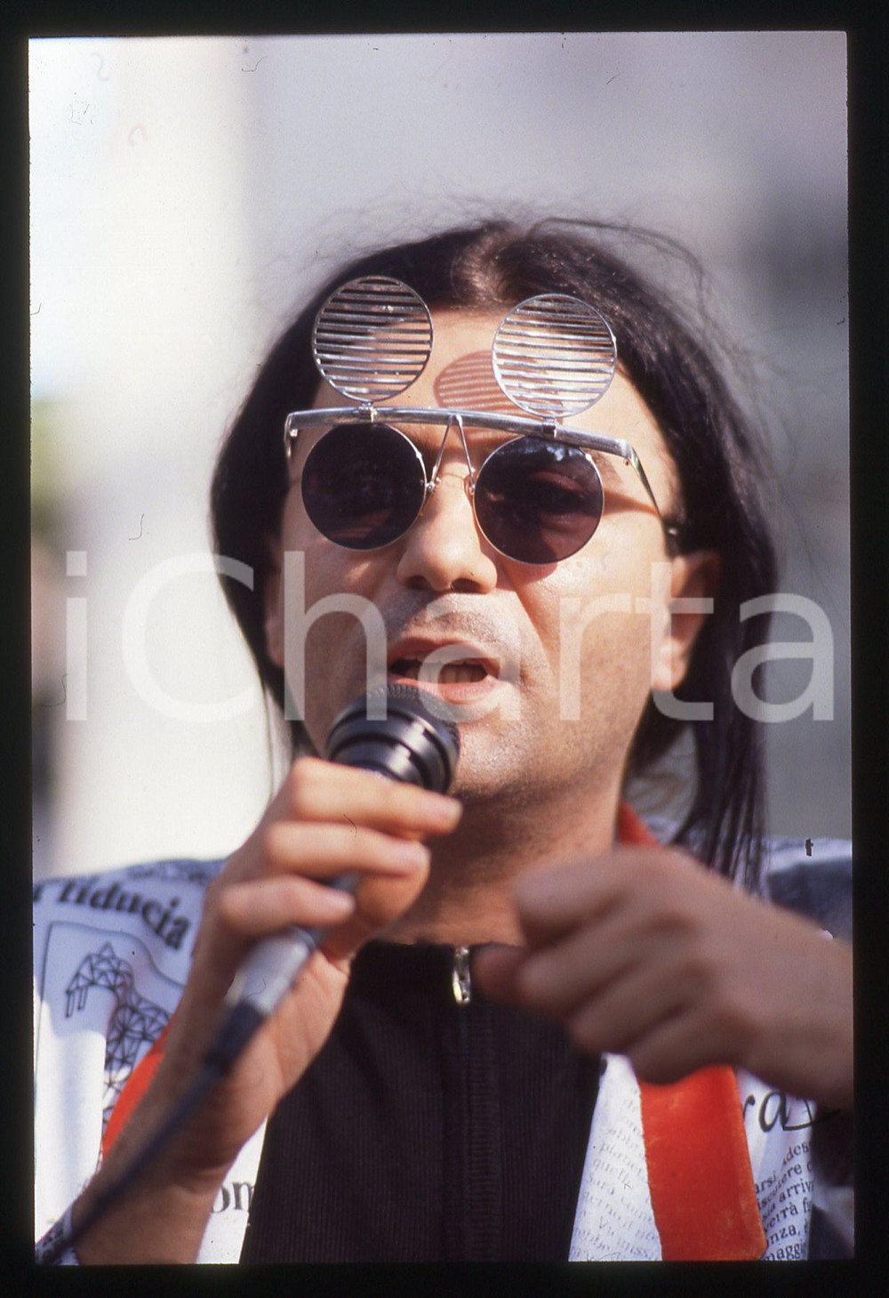 35mm vintage slide* 1990ca Festival La Versiliana RENATO ZERO al microfono (3)