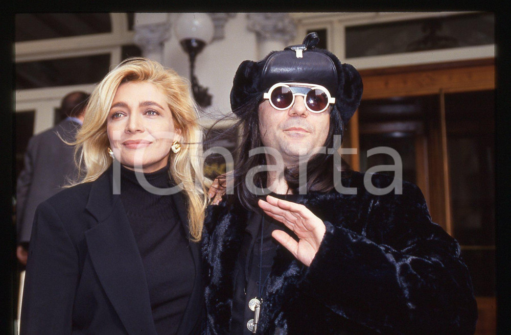 35mm vintage slide*1993 Presentazione Sanremo '94, RENATO ZERO e MARA VENIER (2)
