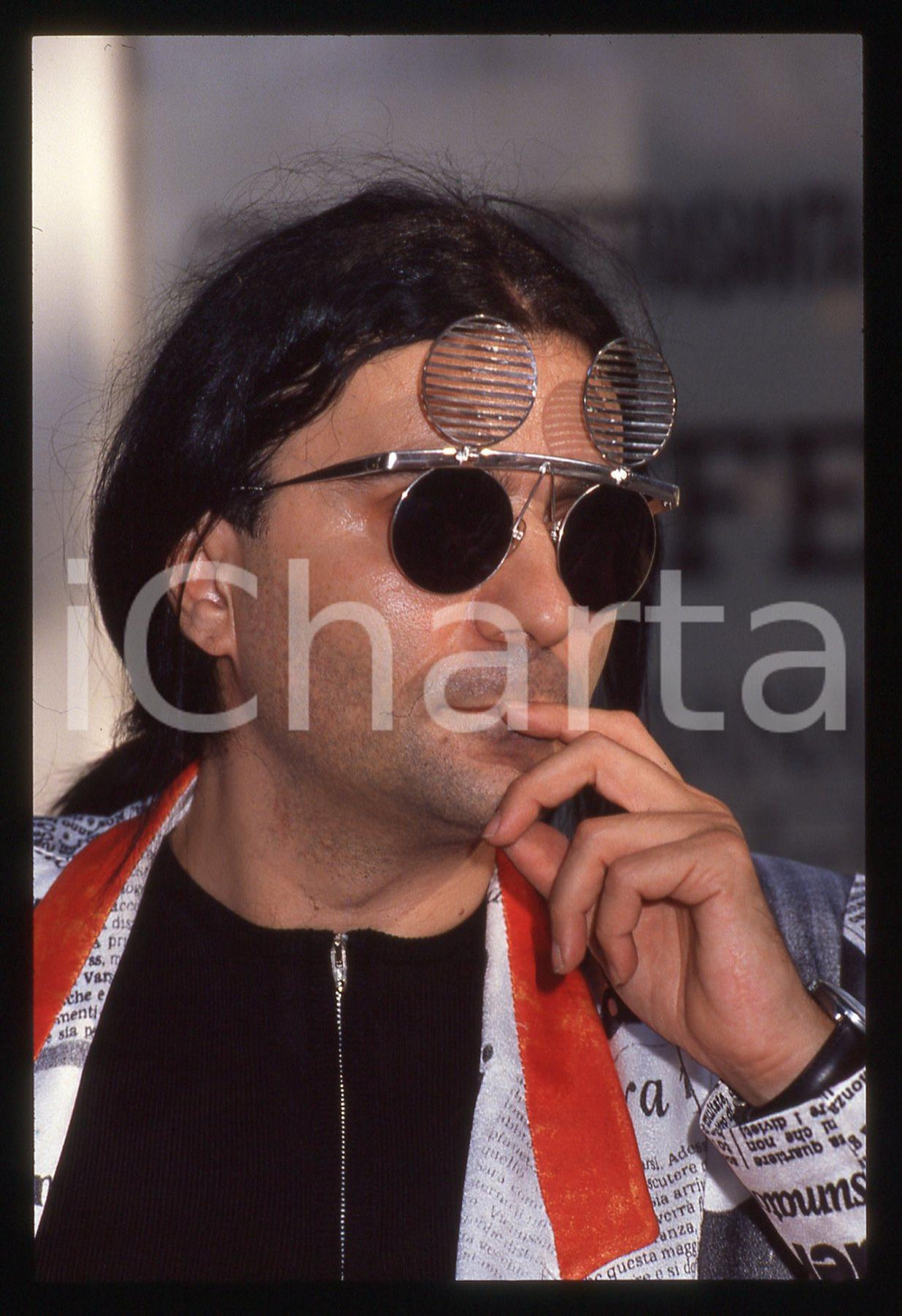 35mm vintage slide*1990ca La Versiliana RENATO ZERO ritratto al Festival (22)