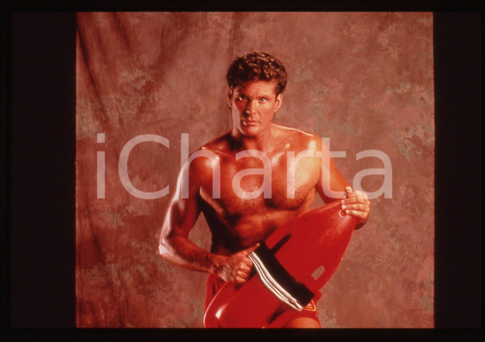Fotografia d epoca originale 35mm vintage slide1990ca Serie tv BAYWATCH David HASSELHOFF Mitch Buchannon 2 1