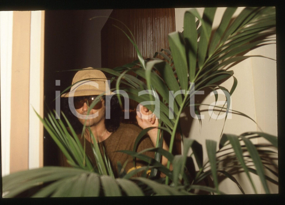 35mm vintage slide* 1990ca Renato ZERO Safari in studio *gag