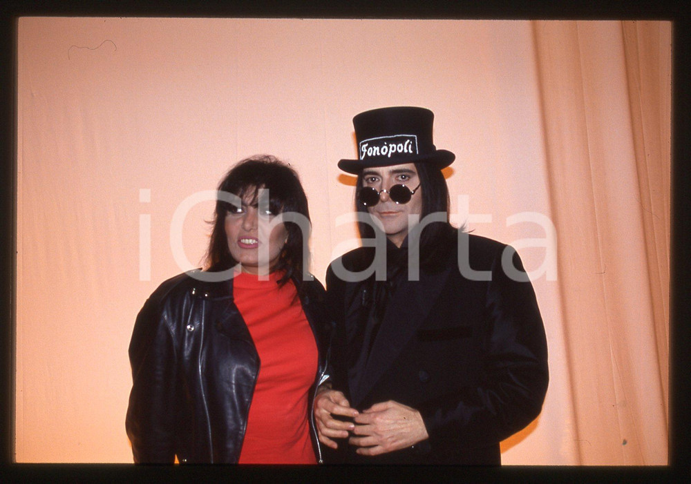 35mm vintage slide* 1990ca Renato ZERO ritratto con Loredana BERTE'