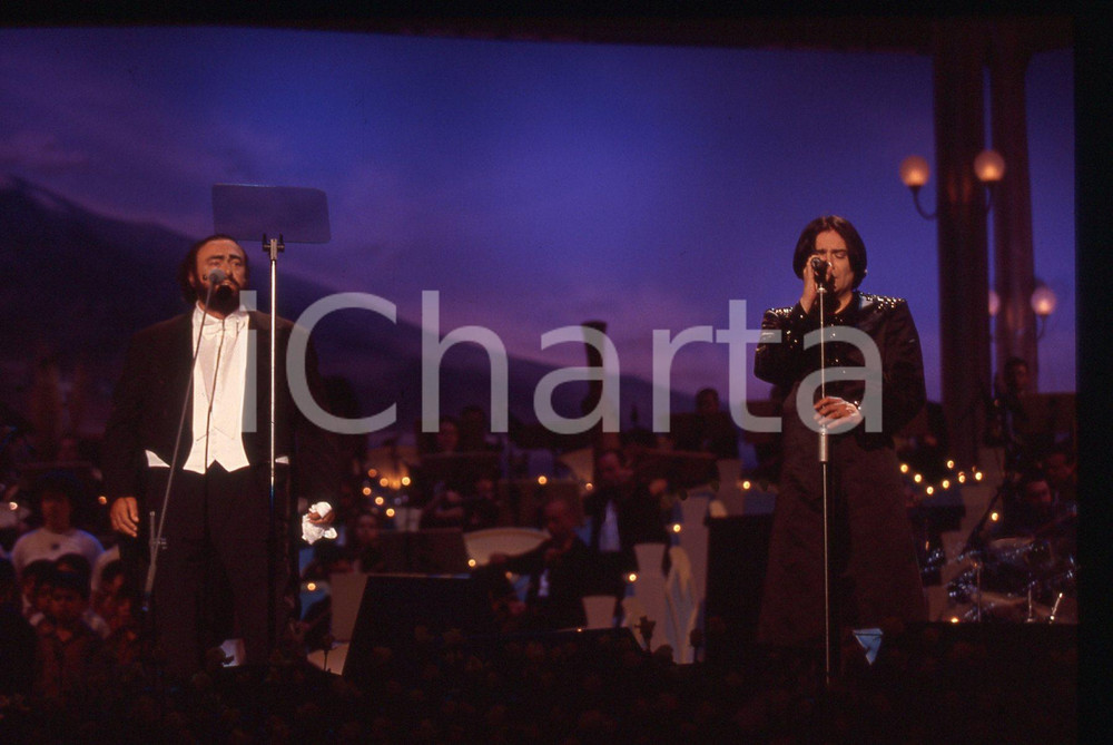35mm vintage slide* 1999 Pavarotti & Friends Renato ZERO e Luciano PAVAROTTI