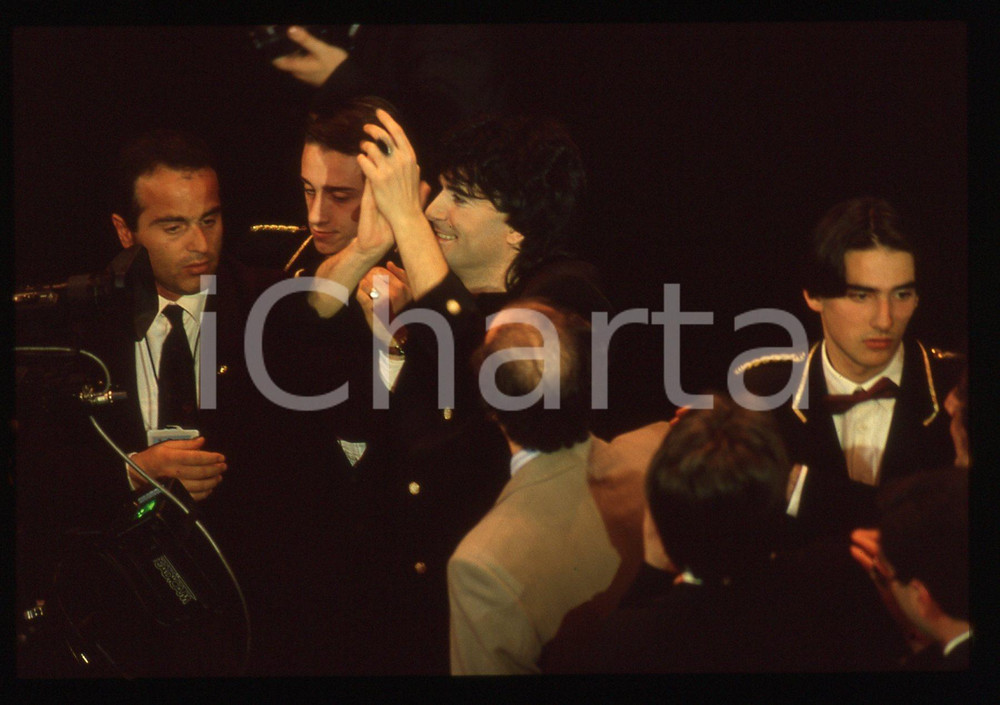 Fotografia d epoca originale 35mm vintage slide1991 Festival di Sanremo RENATO ZERO ringrazia il pubblico 1