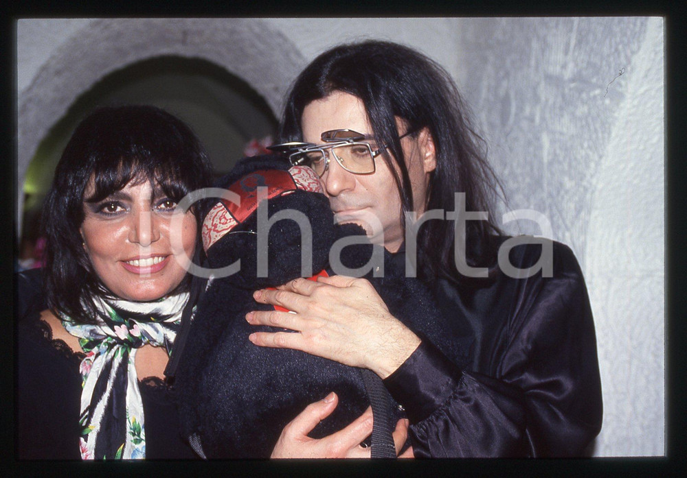 35mm vintage slide* 1995ca Renato ZERO ritratto con Loredana BERTE' (4)