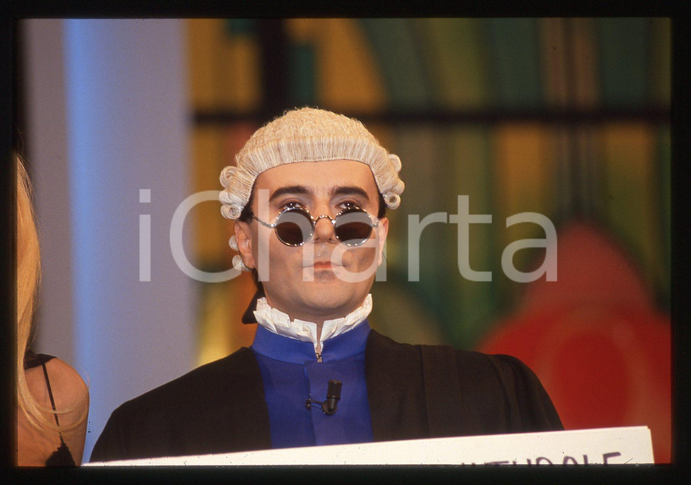 35mm vintage slide** 1990ca Renato ZERO con toga e parrucca (4)