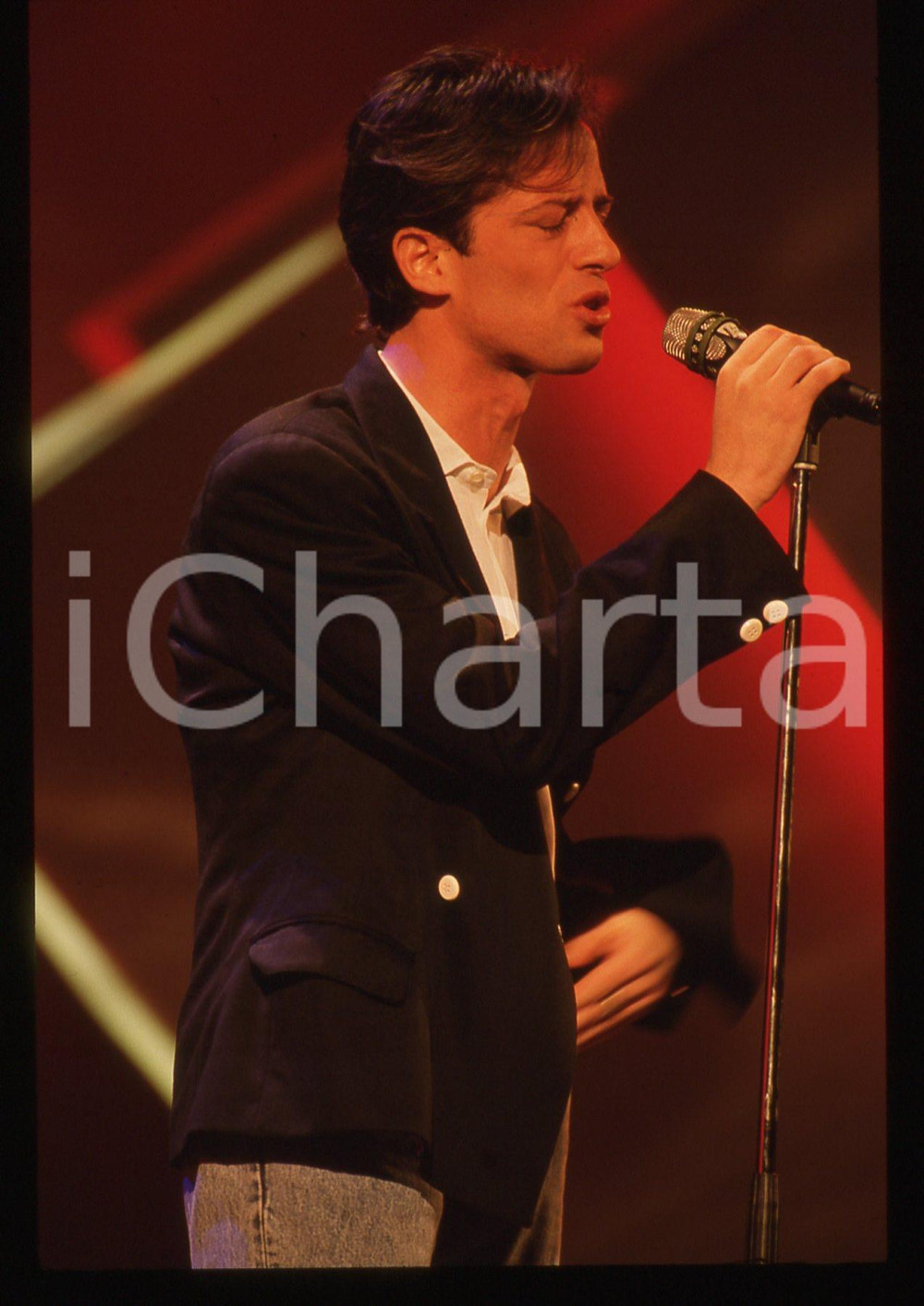 35mm vintage slide* 1988 Festival di Sanremo RAF canta "Inevitabile follia"