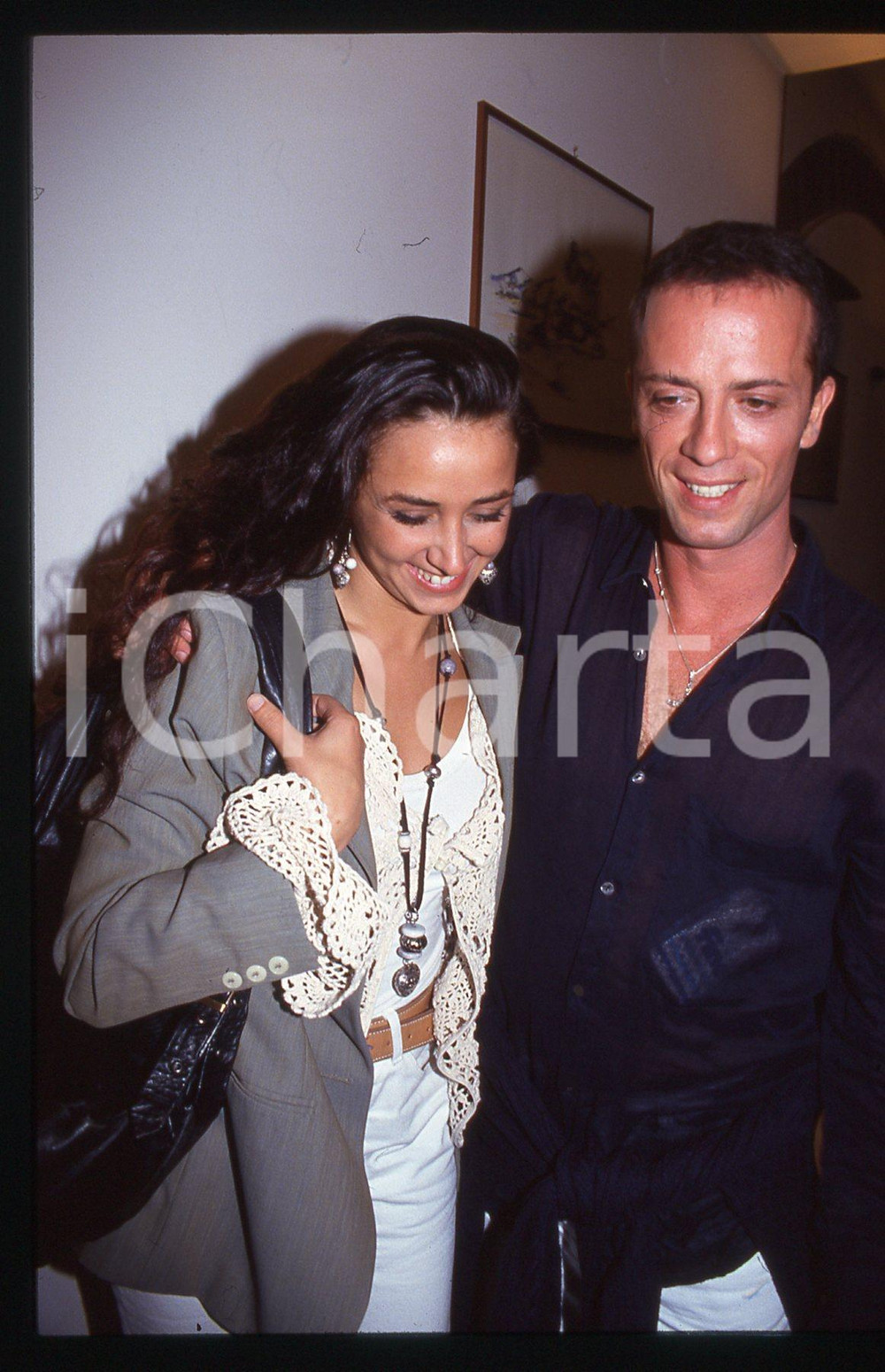 35mm vintage slide* 1990ca il cantante RAF con Gabriella LABATE