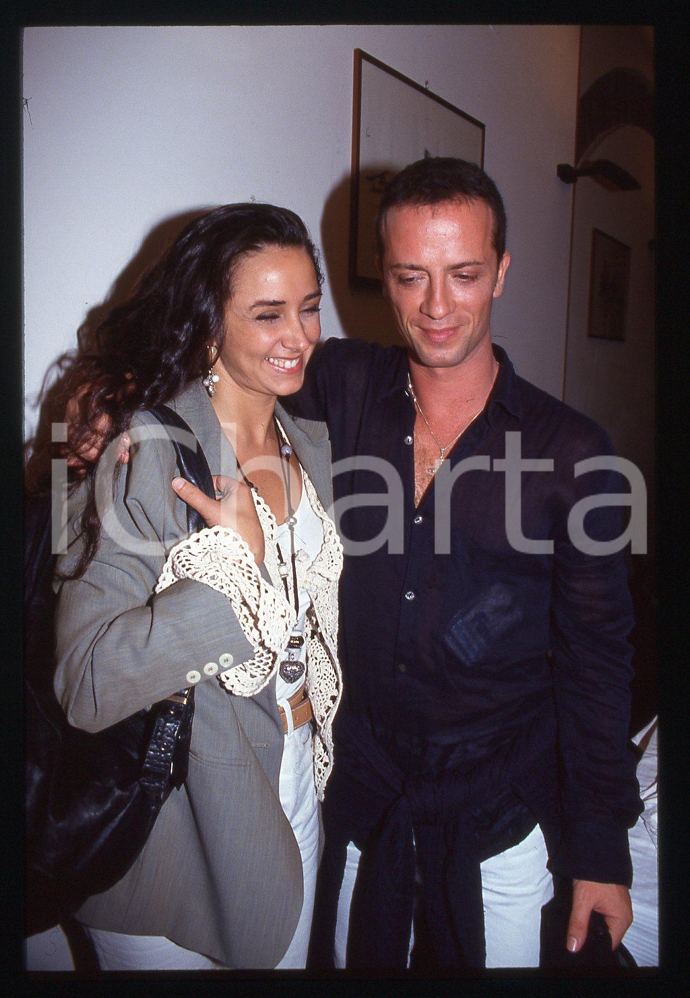 35mm vintage slide* 1990ca il cantante RAF con Gabriella LABATE (2)