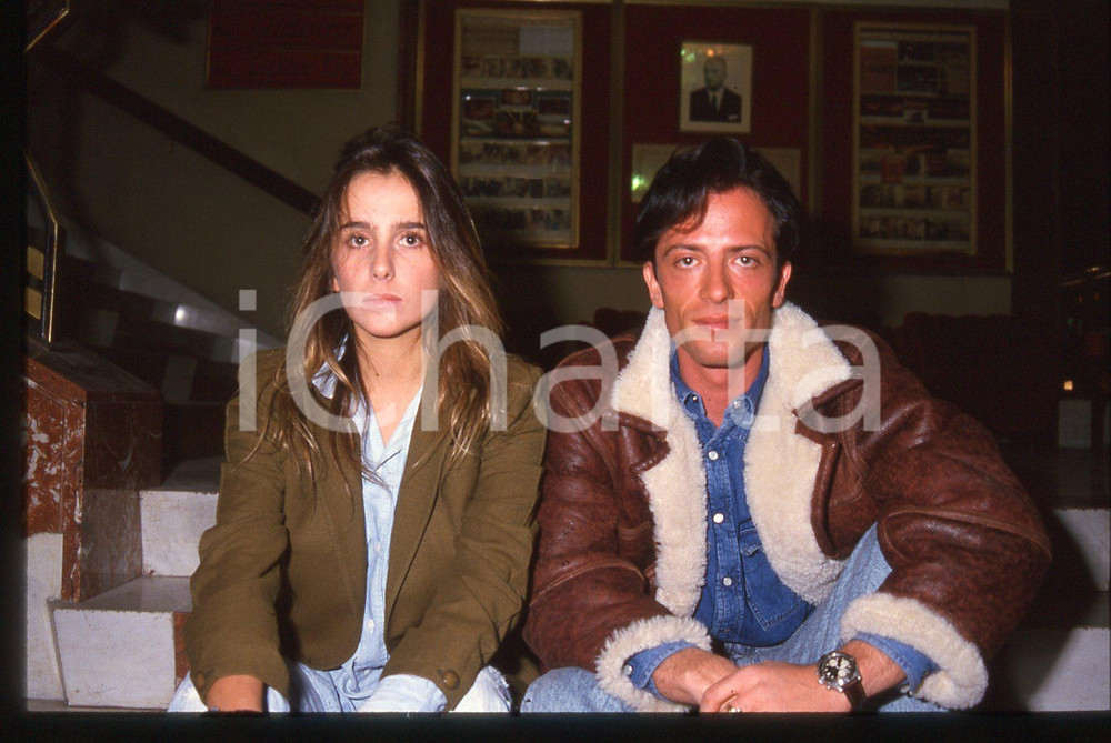 Fotografia d'epoca originale 35mm vintage slide* 1990ca il cantante RAF con Giorgia FIORIO 1