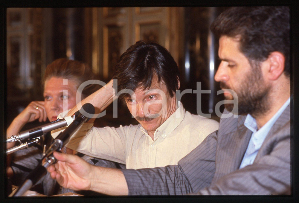 Fotografia d epoca originale 35mm vintage slide1984 Milano Andrej TARKOVSKIJ  e Roberto FORMIGONI 1