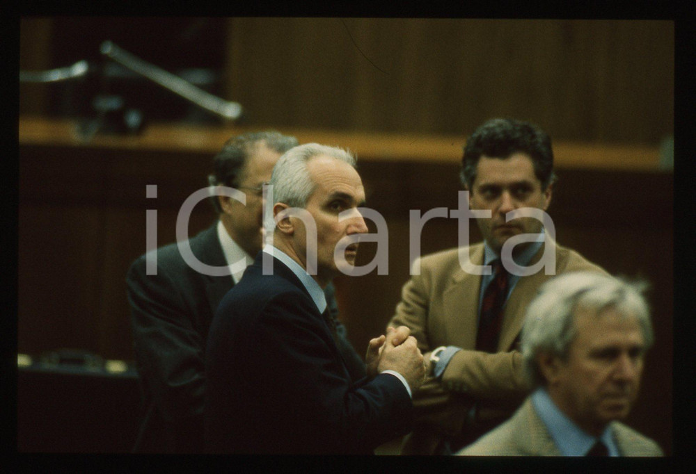 35mm vintage slide* 1980ca Bruno TASSAN DIN ritratto in tribunale (2)