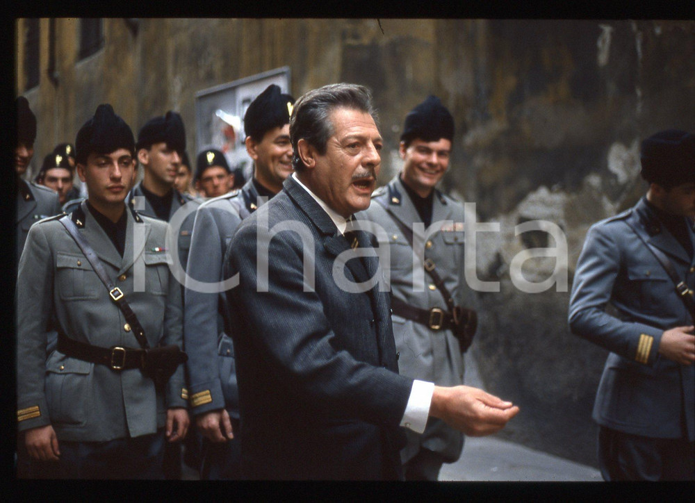 35mm vintage slide* 1988 MILANO Film Miss Arizona Marcello MASTROIANNI sul set