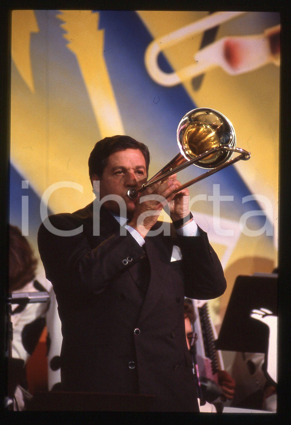 35mm vintage slide* 1990ca Renato POZZETTO alla tromba 