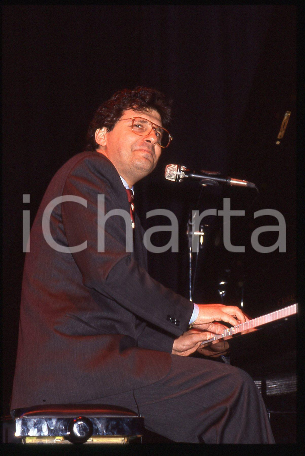35mm vintage slide* 1990ca Fabrizio FRIZZI seduto al pianoforte