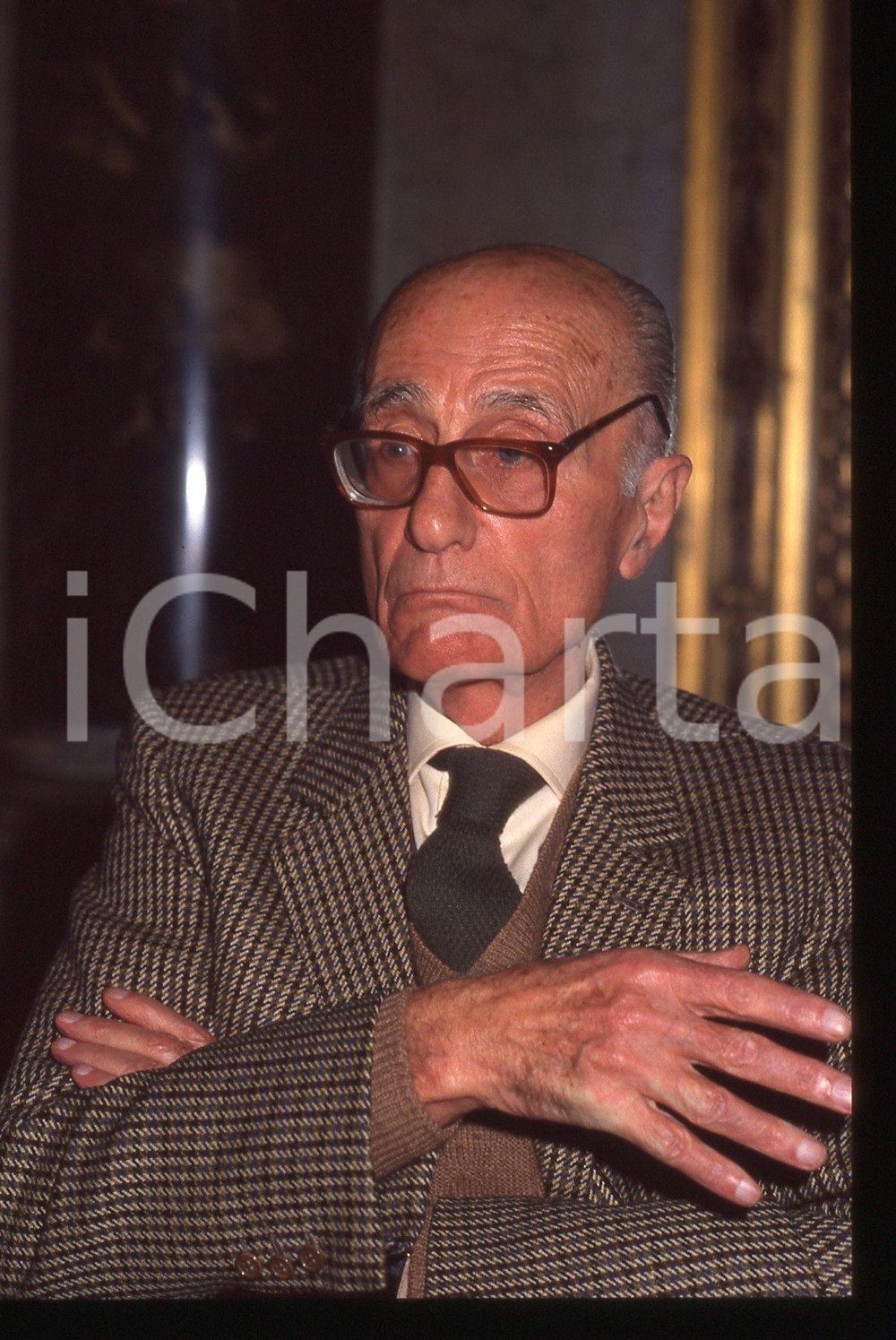 35mm vintage slide* 1990ca Ritratto di Indro MONTANELLI (2)