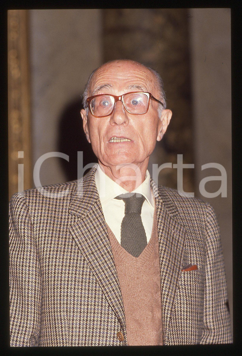 35mm vintage slide* 1990ca Intervento pubblico di Indro MONTANELLI (6)