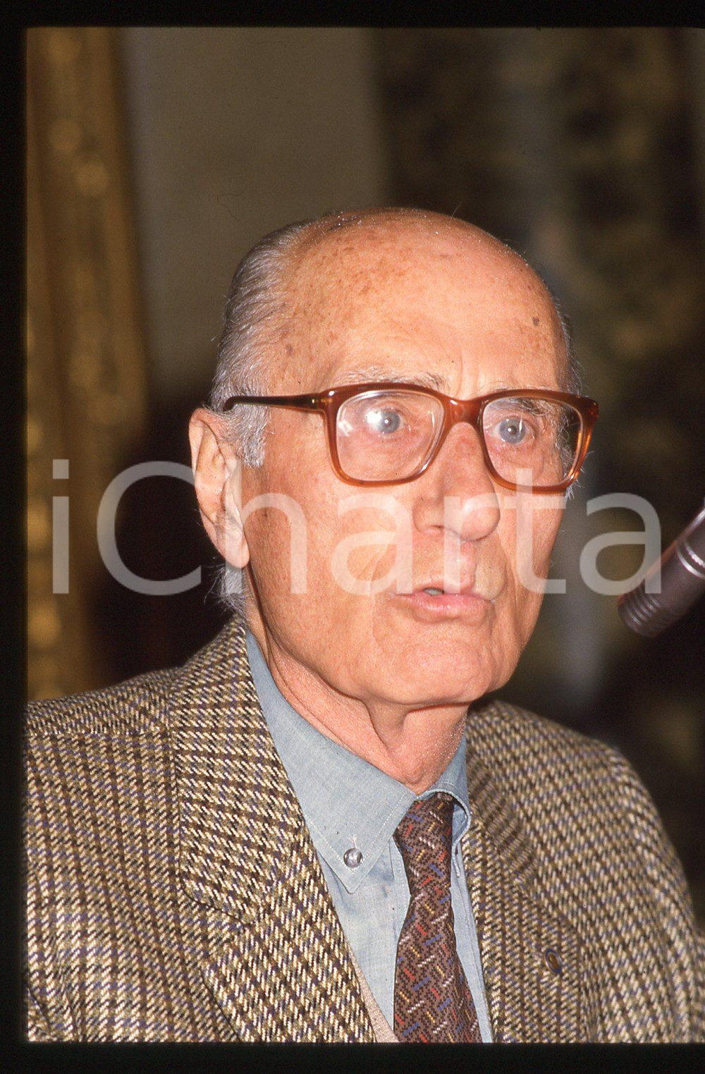 35mm vintage slide* 1990ca Indro MONTANELLI ritratto del giornalista (4)