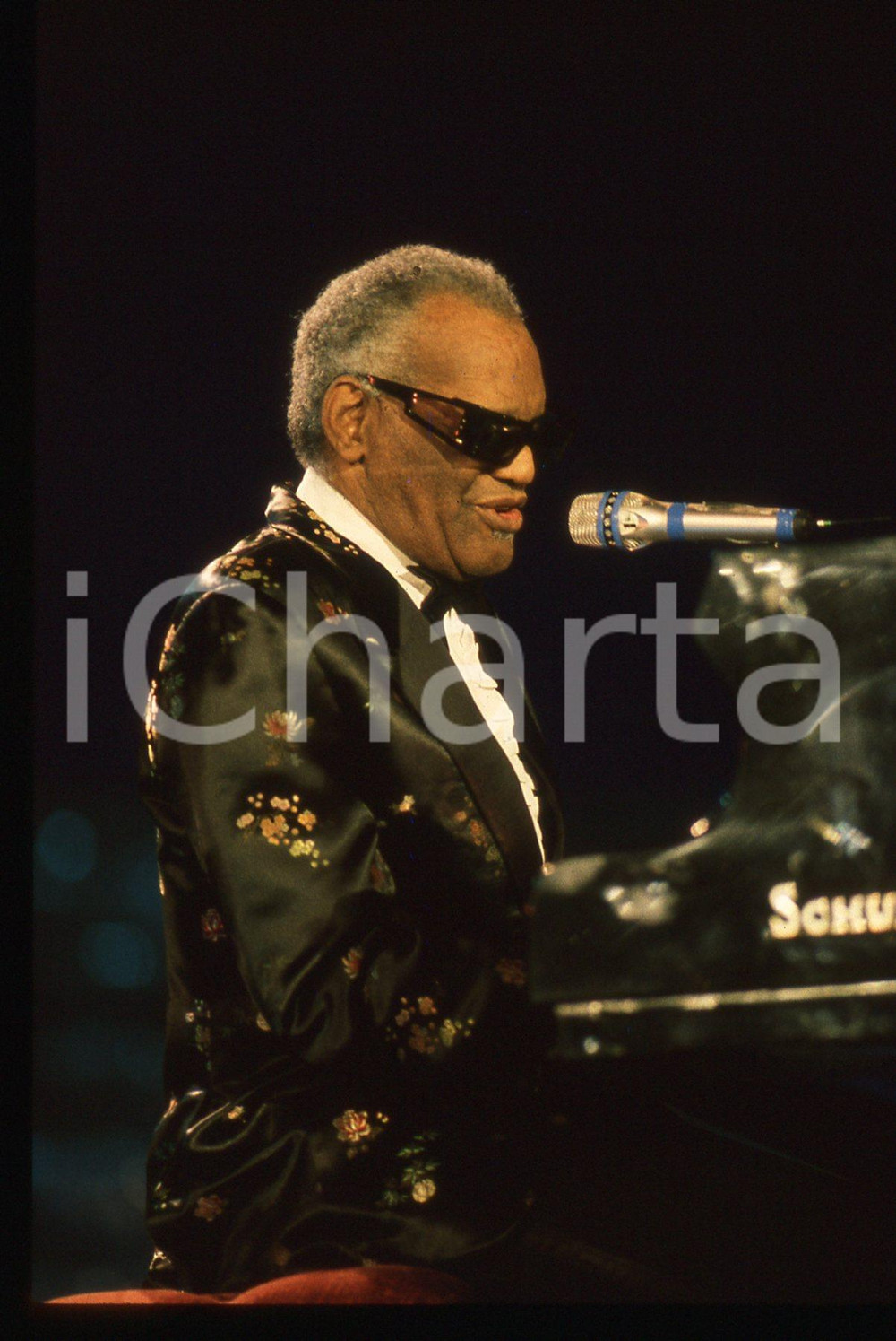 35mm vintage slide* 1990ca  Ritratto di Ray CHARLES al pianoforte