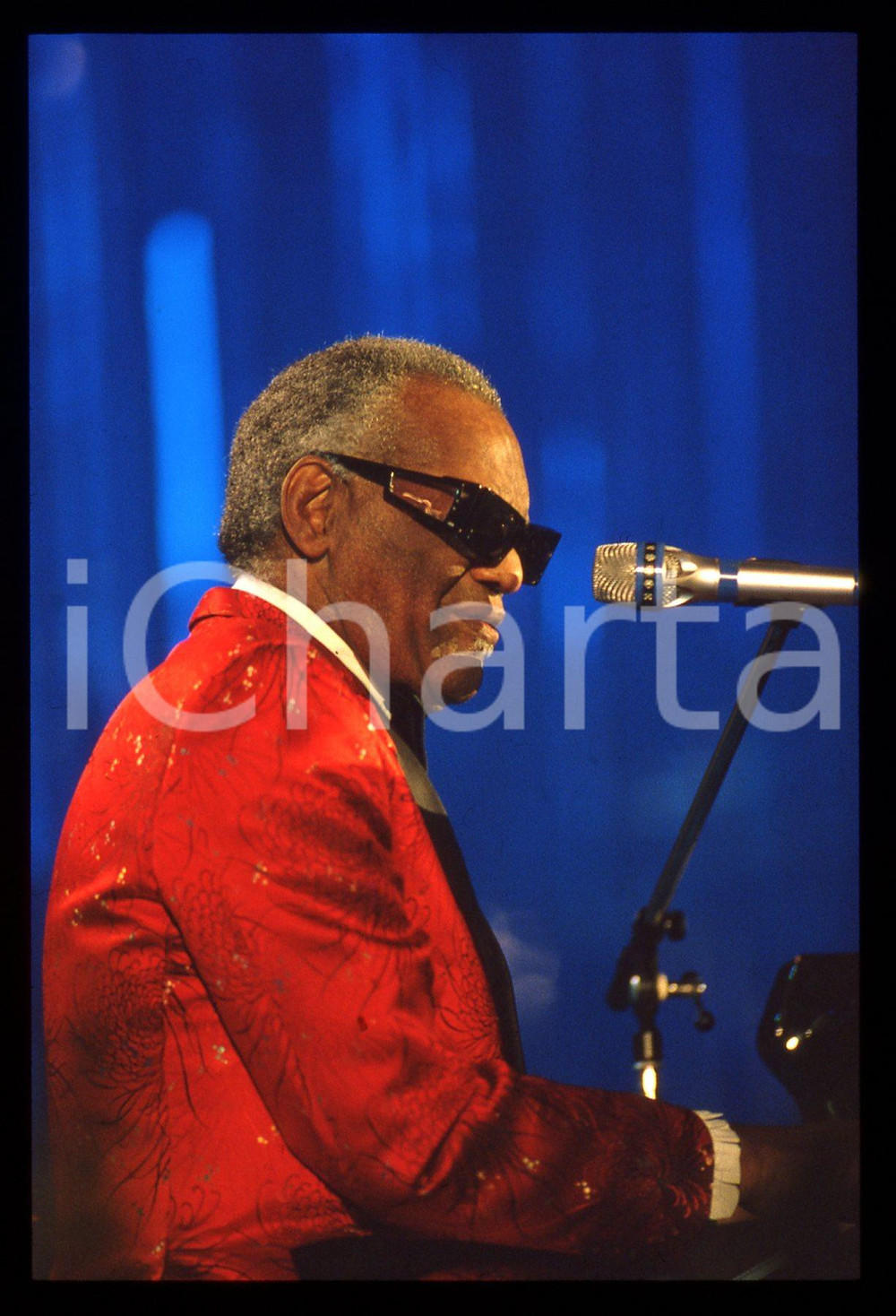 35mm vintage slide* 1990 Festival di SANREMO Ray CHARLES al pianoforte
