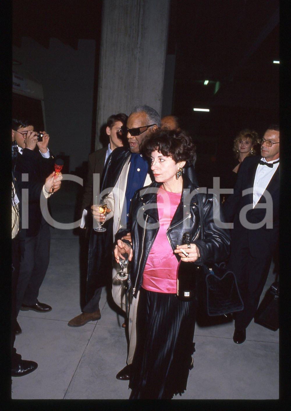 35mm vintage slide* 1990 Festival di SANREMO Arrivo di Ray CHARLES (2)