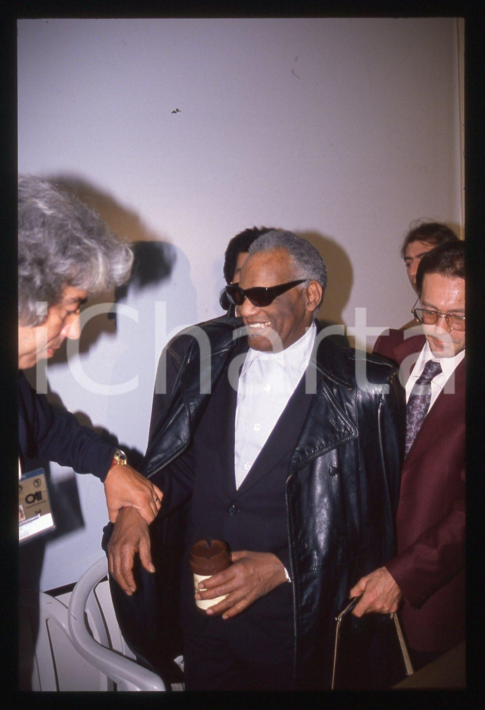 35mm vintage slide* 1990 Festival di SANREMO Arrivo di Ray CHARLES (5)