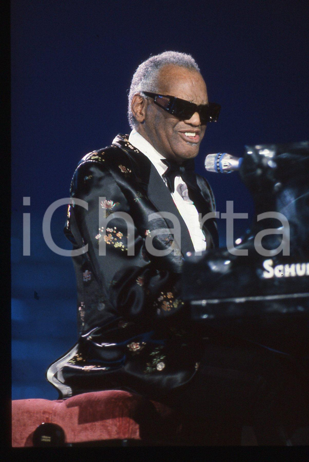 35mm vintage slide*1990ca Ritratto di Ray CHARLES al pianoforte Schulze Pollmann