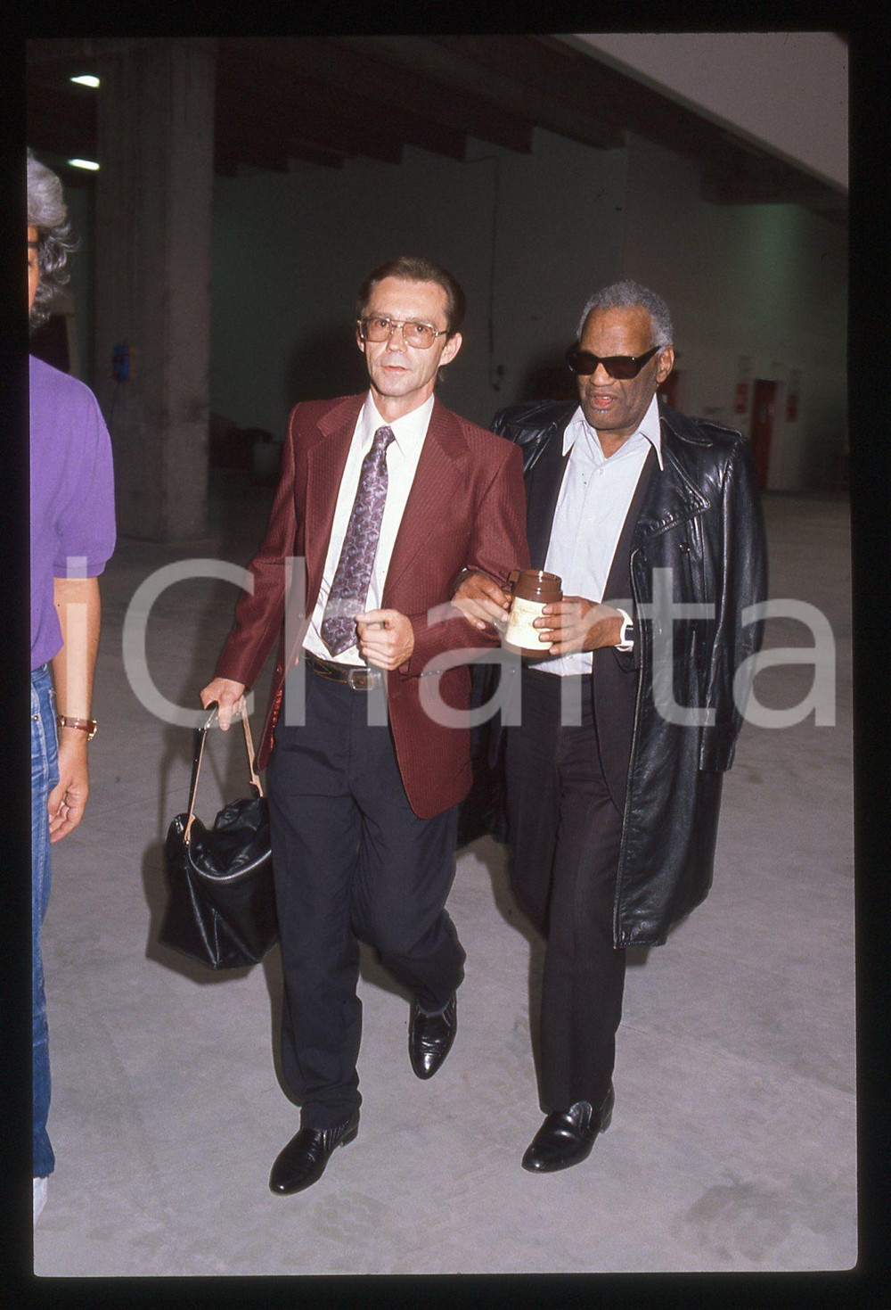 35mm vintage slide* 1990 Festival di SANREMO Arrivo di Ray CHARLES (6)