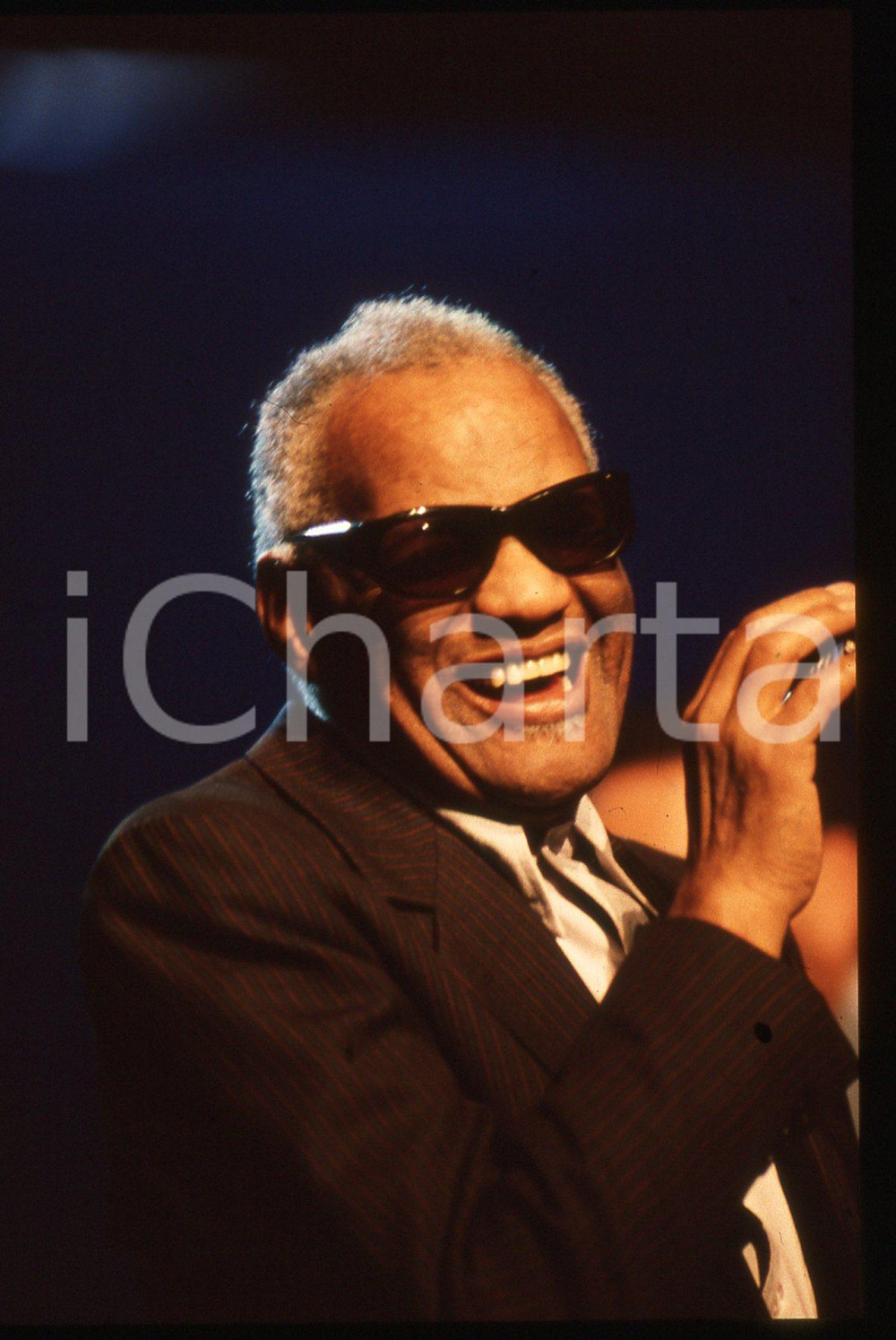 Fotografia d epoca originale 35mm vintage slide 1990ca Ritratto di Ray Charles 14 1