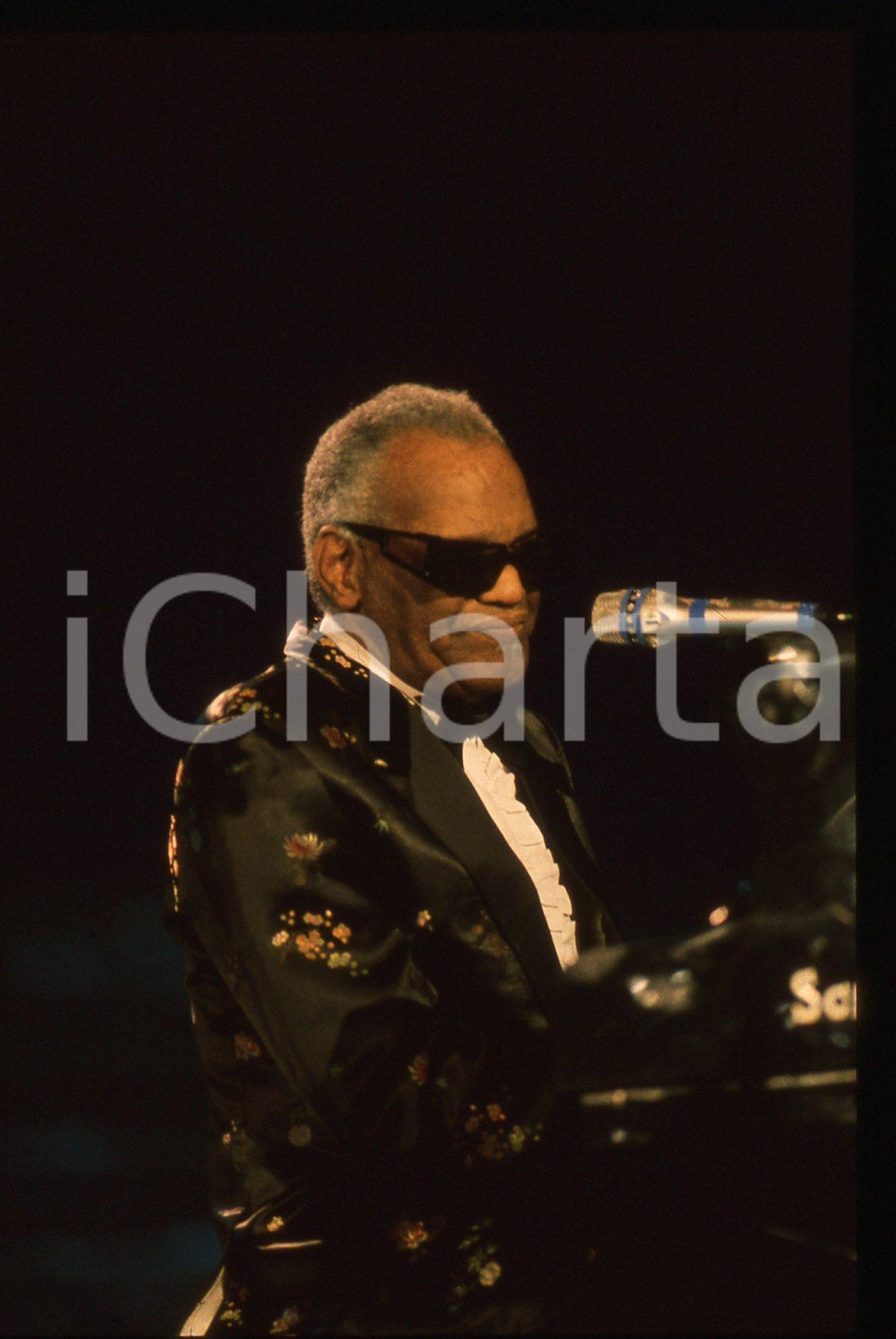35mm vintage slide* 1990ca Ritratto di Ray CHARLES al pianoforte (4)