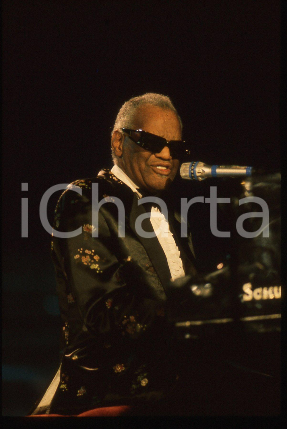 35mm vintage slide* 1990ca Ritratto di Ray CHARLES al pianoforte (5)